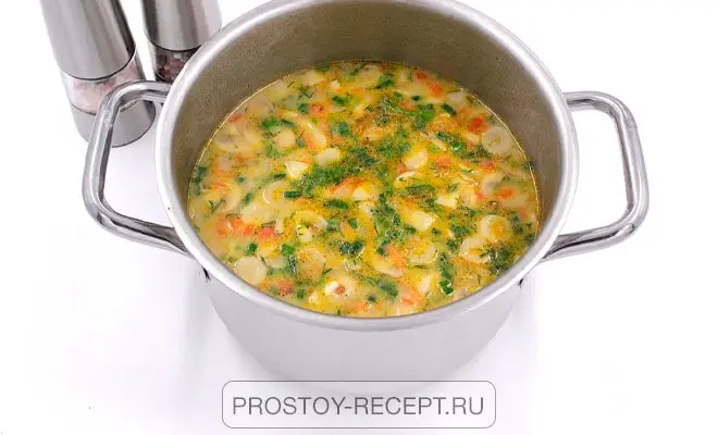 настаивание сырного супа с шампиньонами