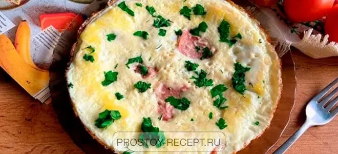 фриттата с ветчиной и сыром - рецепт приготовления с фото