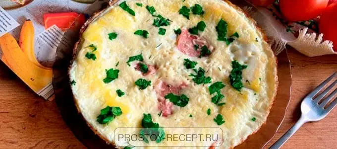 фриттата с ветчиной и сыром - рецепт приготовления с фото
