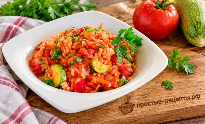 как приготовить тушёные кабачки с рисом и овощами - рецепт с пошаговыми фото