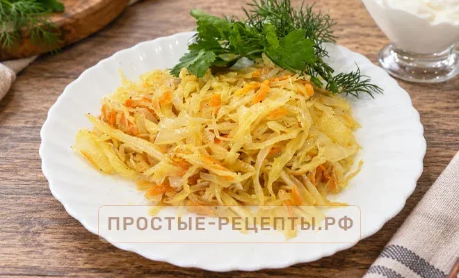 капуста жареная с морковью и луком - пошаговый рецепт с фото