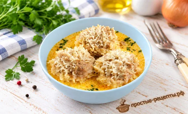 Ёжики с рисом и фаршем на сковороде - рецепт с пошаговыми фото