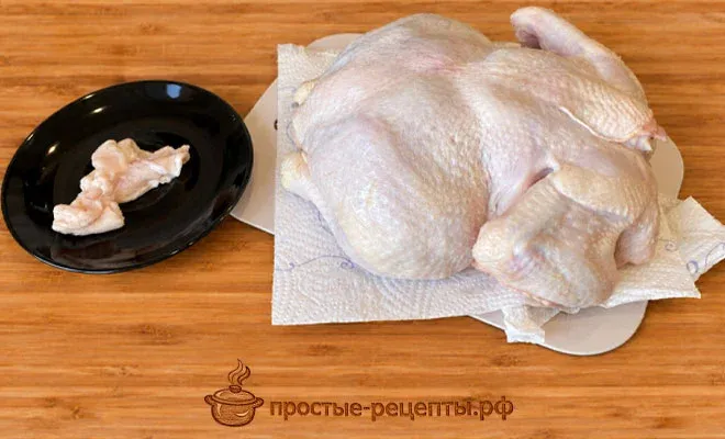 подготовка куриной тушки для курицы в духовке целиком с хрустящей корочкой